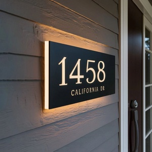 Buoyant Customize <b>Door</b> Signs Illuminated Signage Hotel <b>Door</b> Number <b>Plates</b> Stainless Steel House Room Number - Product Image 4