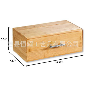 Bamboo Bread <b>Storage</b> <b>Box</b> Large Capacity Countertop <b>Wooden</b> Dustproof Home Use - Product Image 5