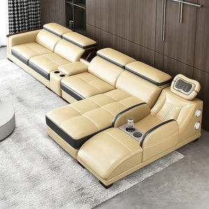 고급스러운 모던 미니멀리스트 가죽 섹셔널 소파, 빌라 거실 가구용 마사지 공간 포함, 인기 판매 상품 - Product Image 2