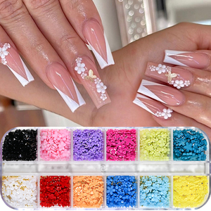 12 Rejillas <span class=keywords><strong>de</strong></span> Adornos 3D para <span class=keywords><strong>Uñas</strong></span> con <span class=keywords><strong>Flores</strong></span> Acrílicas, Accesorios Lindos para Manicura, Decoraciones <span class=keywords><strong>de</strong></span> Bolas <span class=keywords><strong>de</strong></span> Acero Doradas y Plateadas, Suministros <span class=keywords><strong>de</strong></span> Plástico para <span class=keywords><strong>Uñas</strong></span> - Product Image 1