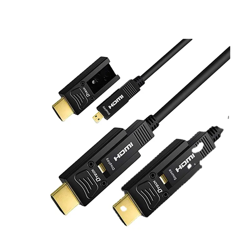 DTECH Giá Bán Buôn Tốt Nhất 4K Giao Diện Mạ Vàng 2.0 3D 18Gbps Cáp Sợi HDMI Loại D-A 10M