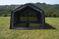 Tente gonflable avec véranda, tente de camping gonflable 4 saisons, imperméable, anti-moisissure, en coton TC, cabane pneumatique pour le camping familial