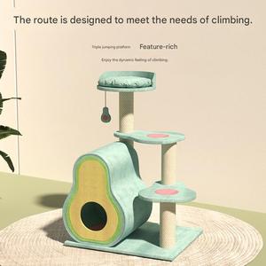 Árbol para Gatos con Diseño Pastoral de Aguacate y Cama Integrada, Tablero de Partículas E1, Espacio Reducido, Torre para el Hogar - Product Image 5