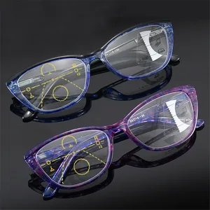 Многофокусные очки с защитой от синего света, очки для чтения, бифокальные очки, кошачий глаз, женские очки для чтения, Новое поступление 2020