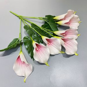 YIWU barato al por mayor 7 cabezas ramo amarillo <span class=keywords><strong>flores</strong></span> artificiales Calla Lily <span class=keywords><strong>flores</strong></span> para evento Fiesta boda decoración - Product Image 3