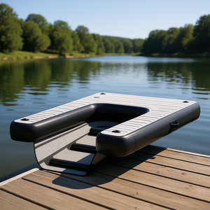 Rampe gonflable pour bateau, antidérapante, sécurisée, accès facile pour bateaux jusqu'à 286 lb, utilisation sur lac, quai ou radeau. - Product Image 2