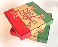 Boîte à pizza blanche personnalisée, en carton ondulé de qualité alimentaire, pour la livraison et les plats à emporter