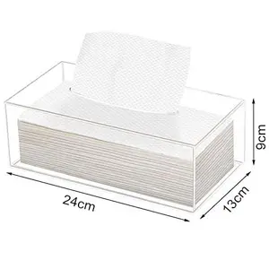 Caixa de guardanapo transparente impressa personalizada, caixa acrílica de papel higiênico de cobertura transparente