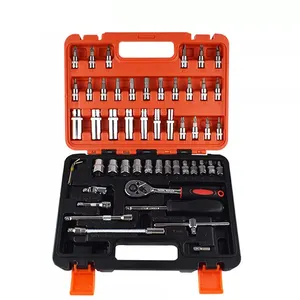 OEM ODM Factory 53 Pcs Spanner Set In Tool Box Car Repair Socket Wrench Tool Red Box With Tools