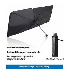 Parapluie de rideau de protection solaire de parasol de voiture de vitesse avant télescopique pour le pare-soleil pliant d'isolation thermique pour des voitures - Product Image 2