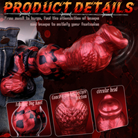 Silicone souple Chien/Loup Anus Plug Sex Toy Grand Noeud Eau Pulvérisation Fonction Monstre Gode Pénis pour Hommes et Femmes