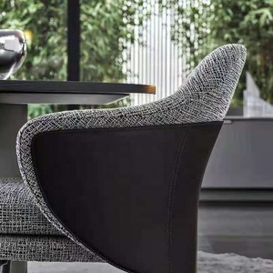 <span class=keywords><strong>Fauteuil</strong></span> avec pièces en tissu rembourré et jambes en acier et cuir, salle <span class=keywords><strong>de</strong></span> séjour, nouvelle collection moderne, pour cuisine et salle à manger - Product Image 3