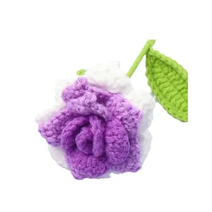 Ramo <span class=keywords><strong>de</strong></span> Flores <span class=keywords><strong>de</strong></span> Lana Tejidas a Mano con Diseño <span class=keywords><strong>de</strong></span> Rosa Puntiaguda, Simulación Transfronteriza, Semielaborado, para Regalo, Venta al por Mayor - Product Image 5