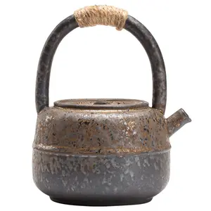 Service à thé Kung Fu en céramique, théière rétro japonaise faite à la main en grès, <span class=keywords><strong>bouilloire</strong></span> à ébullition - Product Image 1