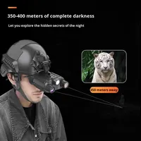 Lunettes de vision nocturne tactiques 4K, jumelles numériques montées sur casque, lunette de chasse infrarouge, NVG monté sur tête avec lampe torche