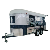 Remorque à chevaux en aluminium / Remorque pour 3 chevaux à chargement direct / Remorque camping-car avec espace de vie