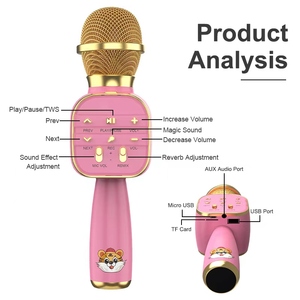 OEM Factories <b>Wireless</b> Microphone Portable Blue Tooth Kids Microphone with Speaker for Home Party KTV Music Singing Play - Product Image 4