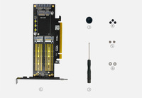 SK16 M.2 untuk NVMe SSD untuk NGFF ke PCIE 3.0 X16 adaptor M Key B Key mSATA tambahkan kartu Mendukung PCI Express 3.0 3 in 1 konverter