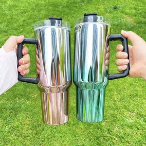 40Oz New Trending Multi Colors <b>Mug</b> Gradient Sublimation Ombre Color Luxury Electroplated Tumbler - Product Image 4