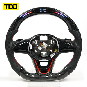 Volant en fibre de carbone TDD Real LED compatible avec VW MK8 GTI – Cuir perforé personnalisé, personnalisation d'usine prise en charge - Product Image 3