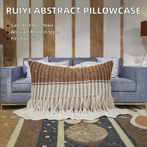 Modern Abstract Design Irregular Line Stitched Custom Size <b>Pillowcase</b> Zipper Closure for Home Decoration Tufted - Product Image 2