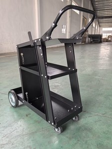 ब्लैक <span class=keywords><strong>3</strong></span>-टियर वेल्डिंग कार्ट 80 किलोग्राम भार क्षमता स्टील धातु 4-पहिया ट्रॉली उपकरण भंडारण के लिए - Product Image 3
