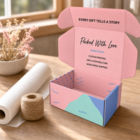 Boîte cadeau personnalisée imprimée, boîte pliable pour envoi postal, impression géométrique en couleur, avec logo personnalisé, vente en gros, directement de l'usine, OEM