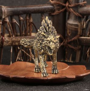 Ornamenti di <span class=keywords><strong>lupo</strong></span> di ghiaccio in ottone antico gioco antico decorazione da tavolo arte statua animale <span class=keywords><strong>lupo</strong></span> artigianato. - Product Image 4