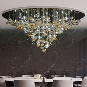 โคมไฟระย้าแก้วอาร์ตสไตล์ฟองสำหรับร้านอาหารและโรงแรมไฟตกแต่งวิลล่าสุดหรู - Product Image 2