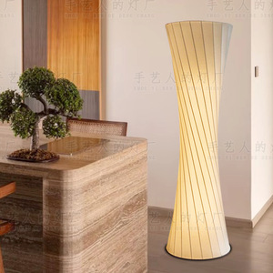 Lámpara de pie estilo Wabi Sabi japonés de 150 cm con luz LED cálida para sala de estar, hotel, villa - Product Image 5