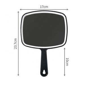 Gloway salon chuyên nghiệp làm tóc một mặt mái chèo tay gương mỹ phẩm trang điểm hình chữ nhật màu đen lớn cầm tay gương - Product Image 2