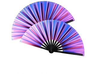 Abanico de Mano de PVC Extra Grande para Promoción de Bodas, Diseño Personalizado, Estilo Encantador, Regalo Empresarial, Patrón Personalizado, Material PP - Product Image 1
