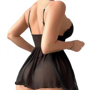 Robes de nuit en dentelle Sfy3802 pour femme, vêtements de nuit pour femmes grandes tailles, robes de soirée, chemise de nuit en dentelle noire, lingerie érotique - Product Image 2