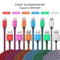 2.4a 3a Nylon tressé haute vitesse câble USB de synchronisation de données charge rapide USB a à C 3.0 pour IOS ordinateur portable téléphone mobile utilisé avec ordinateur
