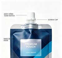 Sachet Doypack imprimé personnalisé, anti-humidité, en PE, avec bec verseur en plastique, pour détergent liquide et liquide vaisselle, usage domestique