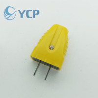 Prise électrique plate jaune grand format à rotation fixe, protection 250V 16A, bipolaire, usage résidentiel/général, la plus vendue