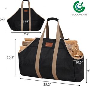 BSCI Custom Firewood Carrier Bag for Camping and Outdoor Use: Wood <b>Log</b> Match Bag Tote <b>Holder</b> for Storage - Product Image 3