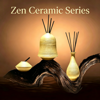 Ensemble diffuseur de parfum en céramique, aromathérapie sans flamme, nouveau style chinois, décoration parfumée pour la maison, bouteille en céramique, souvenir d'hôtel