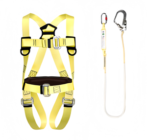 Cinto de Segurança para Trabalho em Altura com Duplo Gancho, Proteção Completa Contra Quedas, Conjunto Completo de 5 Pontos de Fixação - Product Image 1