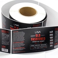 Etiqueta Adhesiva Personalizada Impermeable para Botellas de BOPP, Rollo de Etiquetas con Logotipo Privado Impreso en Vinilo, Etiqueta de Lujo para Envasado de Bebidas, Vino y Jarabes