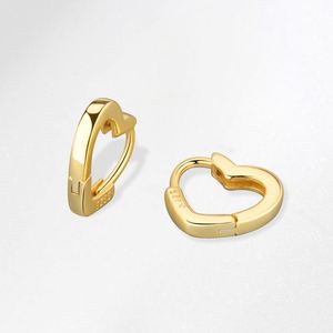 Minimalist 18k Gold Plated Heart Hoogie <b>Earring</b> for Women Hoop <b>Earrings</b> Geometric Love Hoop <b>Earrings</b> for Women - Product Image 3