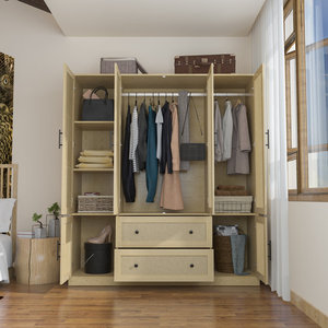 <span class=keywords><strong>Armadio</strong></span> Rustico Moderno Elegante e Robusto <span class=keywords><strong>con</strong></span> Ampio Spazio di Archiviazione, 6 Ante in MDF e Rattan, 2 Cassetti per <span class=keywords><strong>Camera</strong></span> <span class=keywords><strong>da</strong></span> <span class=keywords><strong>Letto</strong></span>, Soggiorno e Hotel - Product Image 5