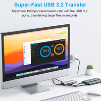 6 en 1 Usb Hub Docking Spliter PD 100W 10Gbps 4K 60Hz Usb C Hub multifunción para MacBook Pro/Air