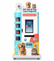 Máquina expendedora de etiquetas para mascotas al por mayor, kiosco de grabado láser de autoservicio para etiquetas de identificación de perros, para cadenas de tiendas de mascotas en múltiples ubicaciones