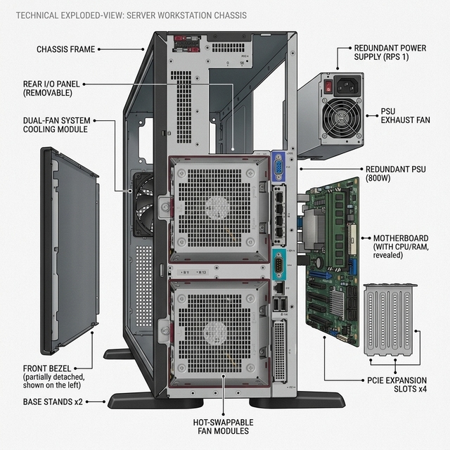 ML350 Gen12 800W, 1000W, 1600W Dual Hot-plug Redundant 1+1 Intel Xeon 6700 and 6500 Series with P-cores  Tower Server