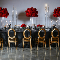Support de fleurs pour centre de table de mariage, cylindre en verre transparent, vase conique pour la décoration de fête de mariage