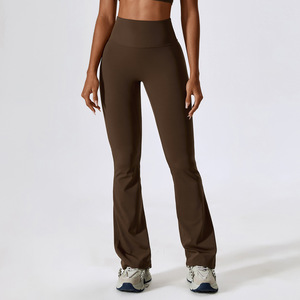 Offre Spéciale femmes solide Flare Leggings jambe large serré hanche <span class=keywords><strong>nue</strong></span> levage Yoga <span class=keywords><strong>danse</strong></span> <span class=keywords><strong>du</strong></span> <span class=keywords><strong>ventre</strong></span> taille haute Micro <span class=keywords><strong>ventre</strong></span> grande taille décontracté - Product Image 4