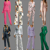 Ensemble professionnel pour femmes très vendu, 2 pièces, haut à manches longues et pantalon, couleur unie, imprimé léopard, vêtements de travail formels pour femmes