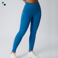 Leggings de yoga taille haute unis, respirants, grande taille, sans couture avant, avec poche arrière zippée, effet push-up, vente en gros