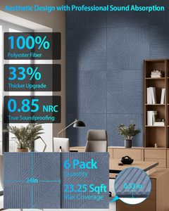 Bảng âm thanh tự dính vật nuôi có rãnh thích hợp để sử dụng làm vật liệu âm thanh cho các bức tường của văn phòng gia đình - Product Image 6